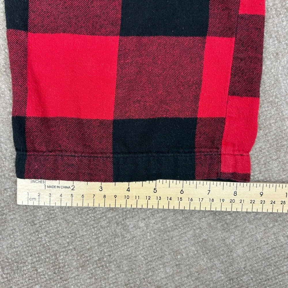 Old Navy Flannel Pajama Pants Mens Medium Red Black Buffalo Plaid Drawstring